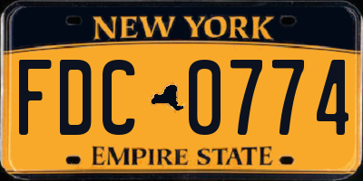 NY license plate FDC0774