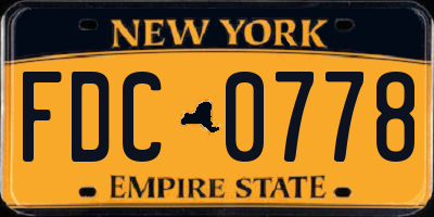 NY license plate FDC0778