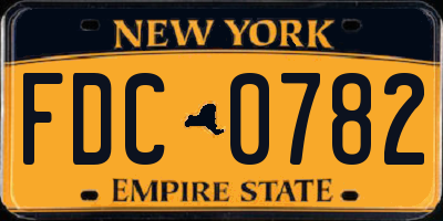 NY license plate FDC0782