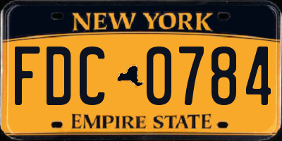 NY license plate FDC0784