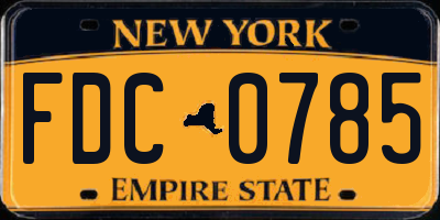 NY license plate FDC0785