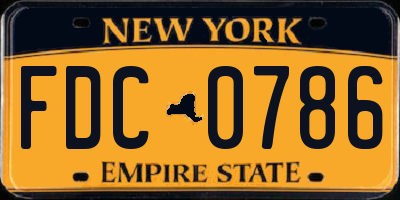 NY license plate FDC0786
