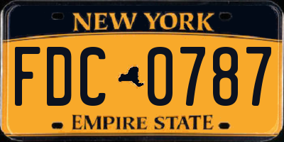 NY license plate FDC0787