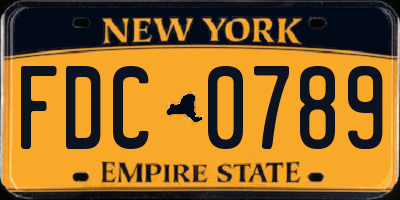 NY license plate FDC0789