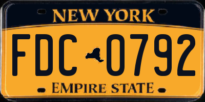 NY license plate FDC0792