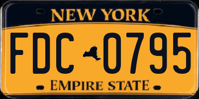 NY license plate FDC0795