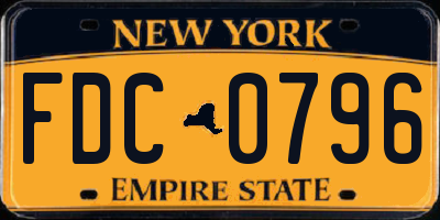 NY license plate FDC0796