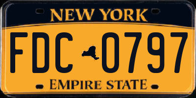 NY license plate FDC0797