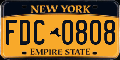 NY license plate FDC0808