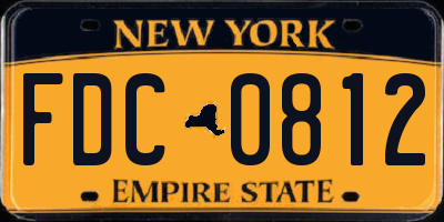 NY license plate FDC0812