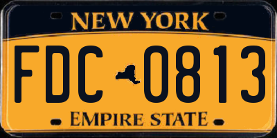 NY license plate FDC0813
