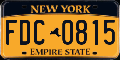 NY license plate FDC0815