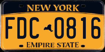 NY license plate FDC0816