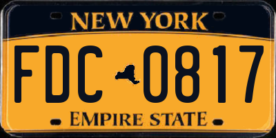 NY license plate FDC0817
