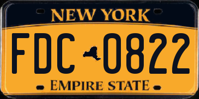 NY license plate FDC0822