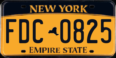 NY license plate FDC0825