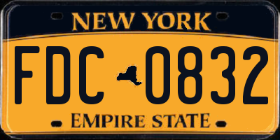 NY license plate FDC0832