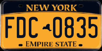 NY license plate FDC0835
