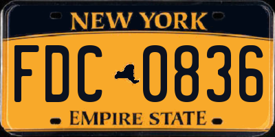 NY license plate FDC0836