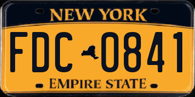 NY license plate FDC0841