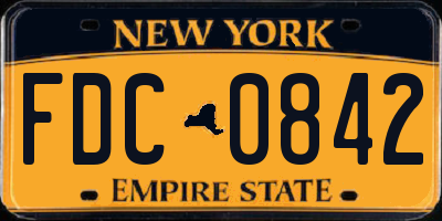 NY license plate FDC0842
