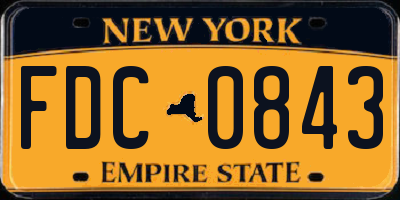 NY license plate FDC0843