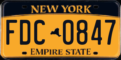 NY license plate FDC0847