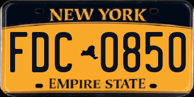 NY license plate FDC0850