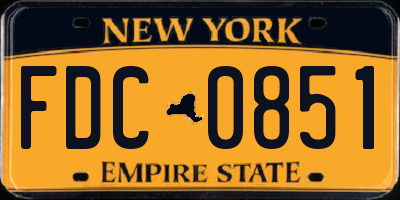 NY license plate FDC0851