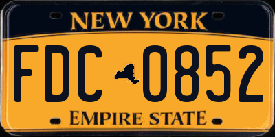 NY license plate FDC0852