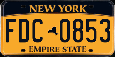 NY license plate FDC0853