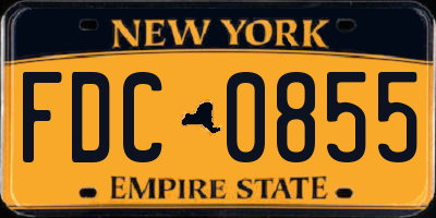 NY license plate FDC0855