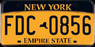 NY license plate FDC0856