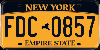 NY license plate FDC0857