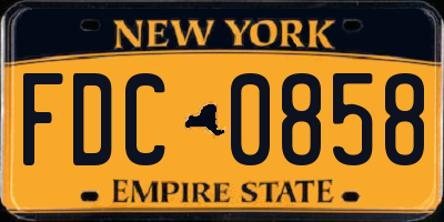 NY license plate FDC0858
