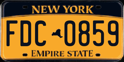 NY license plate FDC0859