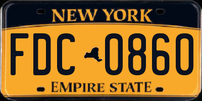 NY license plate FDC0860