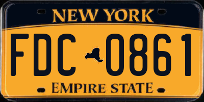 NY license plate FDC0861