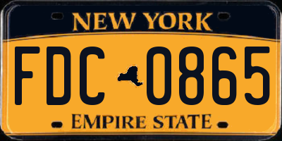 NY license plate FDC0865