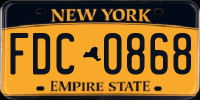 NY license plate FDC0868