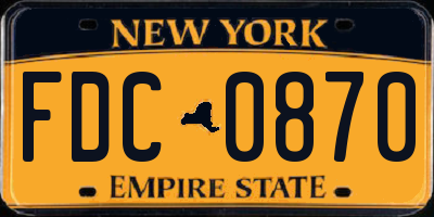 NY license plate FDC0870