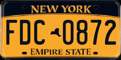 NY license plate FDC0872