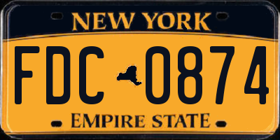 NY license plate FDC0874