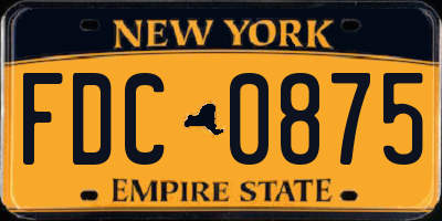 NY license plate FDC0875