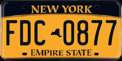 NY license plate FDC0877