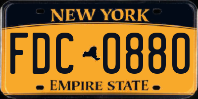 NY license plate FDC0880