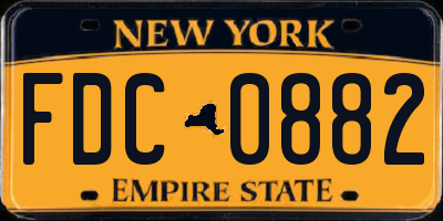 NY license plate FDC0882