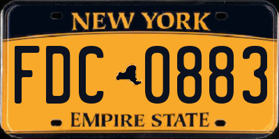 NY license plate FDC0883