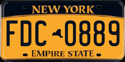 NY license plate FDC0889