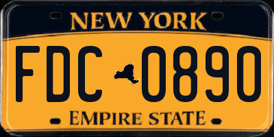 NY license plate FDC0890